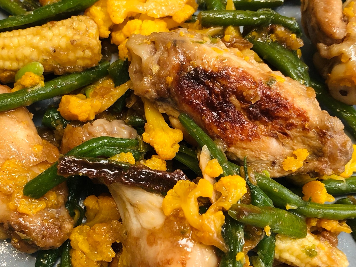 Chicken And Yellow/Orange Cauliflower Stir Fry Recipe